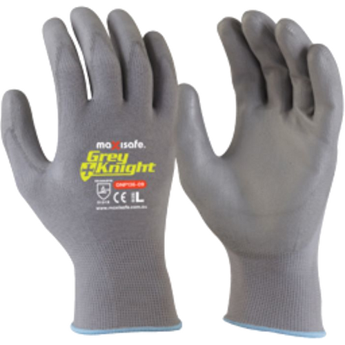 WORKWEAR, SAFETY & CORPORATE CLOTHING SPECIALISTS Grey Knight PU Coated Glove - Vend Ready