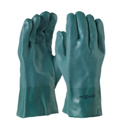 WORKWEAR, SAFETY & CORPORATE CLOTHING SPECIALISTS Green Double Dipped PVC Glove 27cm