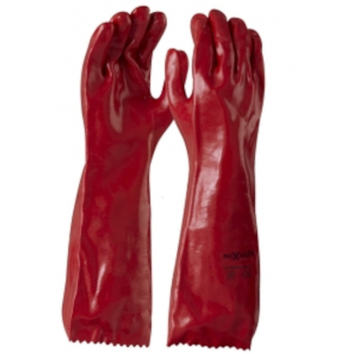 WORKWEAR, SAFETY & CORPORATE CLOTHING SPECIALISTS - Red PVC Glove 45cm