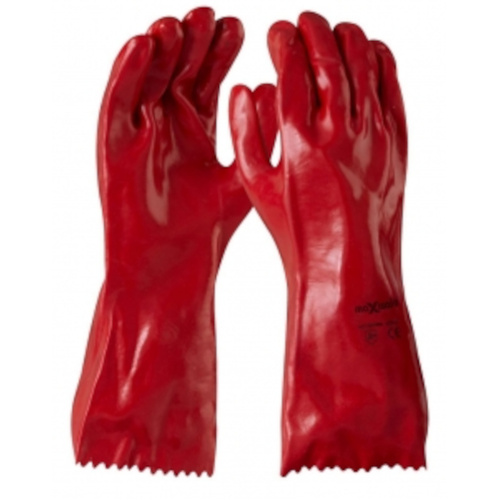 WORKWEAR, SAFETY & CORPORATE CLOTHING SPECIALISTS - Red PVC Glove 35cm