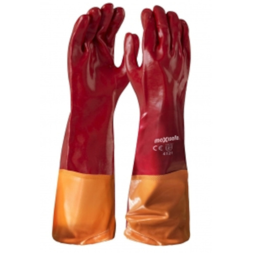 WORKWEAR, SAFETY & CORPORATE CLOTHING SPECIALISTS Red PVC Glove, 60cm Shoulder Length