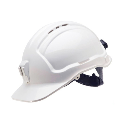 WORKWEAR, SAFETY & CORPORATE CLOTHING SPECIALISTS - Tuffgard Vented Hard Hat with Sliplock Harness and plastic lamp bracket