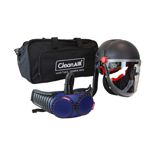 WORKWEAR, SAFETY & CORPORATE CLOTHING SPECIALISTS - CleanAIR Helmet with flip-up Cylindrical visor and AerGo PAPR with P3 filters