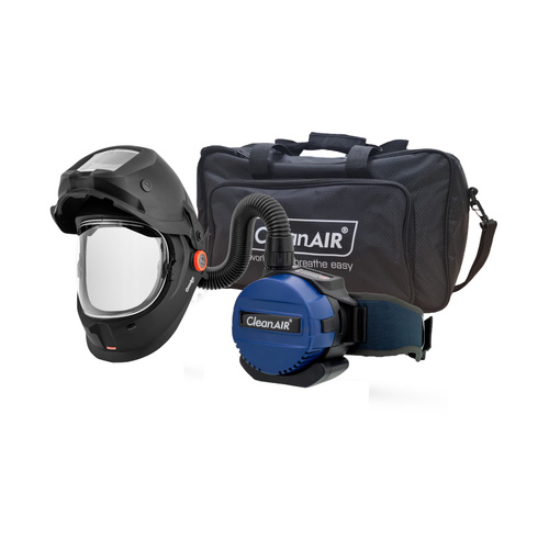 WORKWEAR, SAFETY & CORPORATE CLOTHING SPECIALISTS Ready 2 Weld Kit - CleanAIR Basic & Omnira COMBI Flip-up Welding Helmet in premium duffel bag