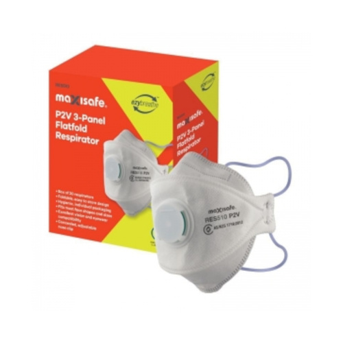 WORKWEAR, SAFETY & CORPORATE CLOTHING SPECIALISTS Maxisafe 3-Panel Flat Fold Respirator with Valve, box of 20