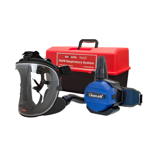 WORKWEAR, SAFETY & CORPORATE CLOTHING SPECIALISTS UniMask 5-point Harness with Basic PAPR and P3 filters in portable storage container