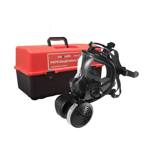 WORKWEAR, SAFETY & CORPORATE CLOTHING SPECIALISTS CleanAir PAPR with Full Face Mask - Mask Mounted Includes: RGX02 Facemask, Li-ion Battery & Recharger