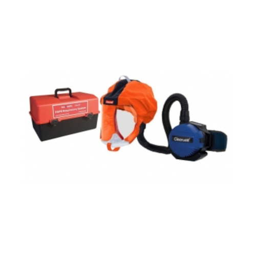WORKWEAR, SAFETY & CORPORATE CLOTHING SPECIALISTS - CleanAIR Short Orange Hood CA-1 with Basic PAPR