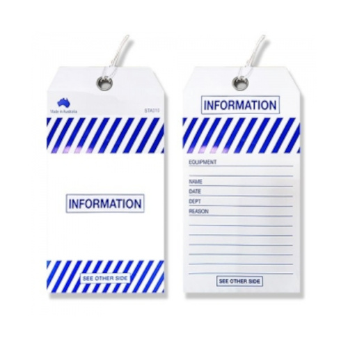 WORKWEAR, SAFETY & CORPORATE CLOTHING SPECIALISTS Safety Tag  Information    Pk 100