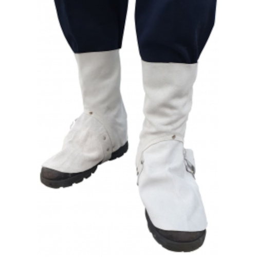 WORKWEAR, SAFETY & CORPORATE CLOTHING SPECIALISTS - Welders Spats - Buckle & Strap, Natural Split Leather
