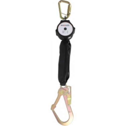 WORKWEAR, SAFETY & CORPORATE CLOTHING SPECIALISTS - Maxisafe Self Retractable 2M lanyard w/ Carabiner & Aluminium Hook