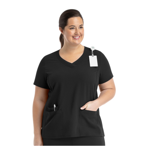 WORKWEAR, SAFETY & CORPORATE CLOTHING SPECIALISTS - MATRIX PRO - CONTRAST DOUBLE V - NECK TOP