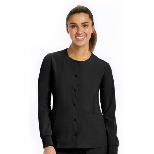 WORKWEAR, SAFETY & CORPORATE CLOTHING SPECIALISTS - MATRIX IMPULSE - WOMEN'S ROUND NECK SNAP JACKET