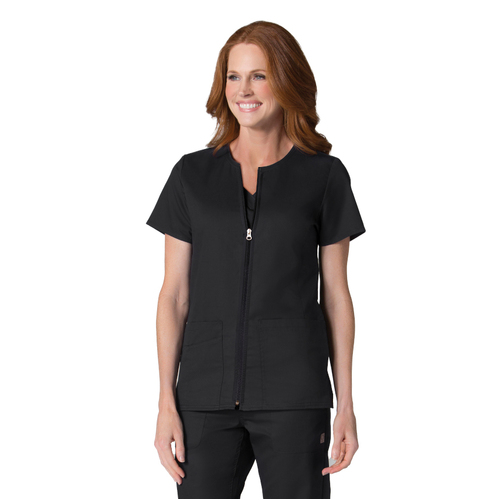 WORKWEAR, SAFETY & CORPORATE CLOTHING SPECIALISTS - EON - WOMEN BACK MESH PANEL SS ZIP FRONT