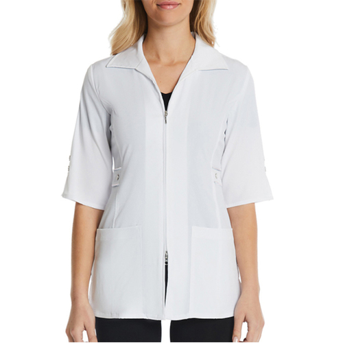 WORKWEAR, SAFETY & CORPORATE CLOTHING SPECIALISTS - LAB JACKET - HALF SLEEVE CONTRAST TRIM JACKET