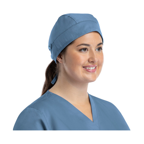 WORKWEAR, SAFETY & CORPORATE CLOTHING SPECIALISTS - SCRUB CAP - UNISEX CAP WITH BUTTON