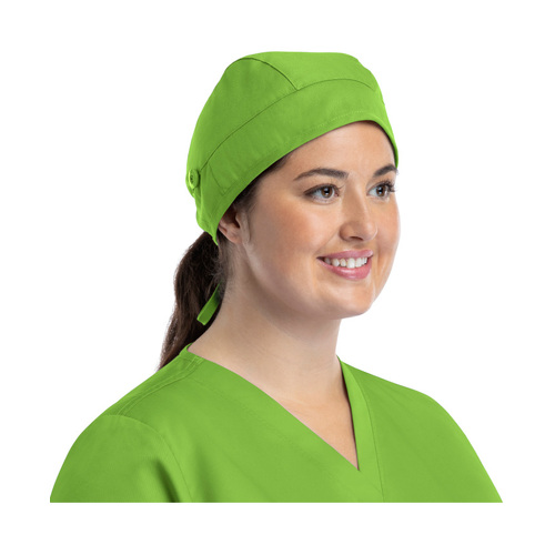 WORKWEAR, SAFETY & CORPORATE CLOTHING SPECIALISTS SCRUB CAP - UNISEX CAP WITH BUTTON