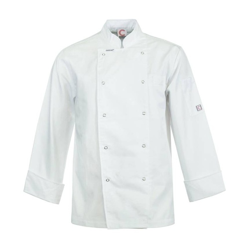 WORKWEAR, SAFETY & CORPORATE CLOTHING SPECIALISTS - Lightweight Executive Long Sleeve Chefs Jacket with Press Studs
