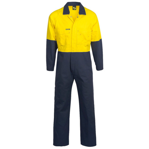 WORKWEAR, SAFETY & CORPORATE CLOTHING SPECIALISTS - Hi Vis Two Tone Cotton Drill Coveralls