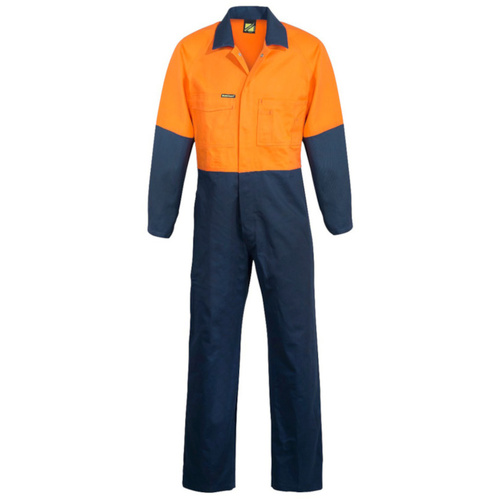 WORKWEAR, SAFETY & CORPORATE CLOTHING SPECIALISTS Hi Vis Two Tone Cotton Drill Coveralls