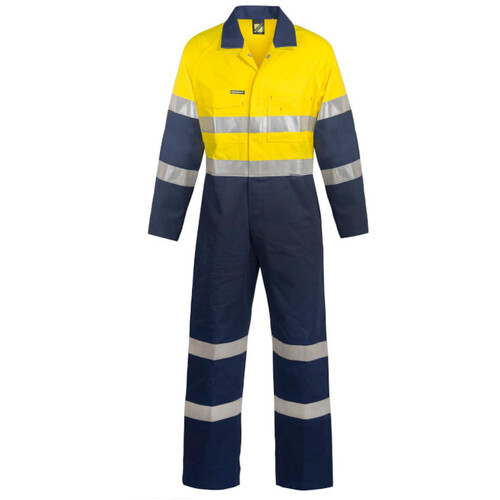 WORKWEAR, SAFETY & CORPORATE CLOTHING SPECIALISTS - HI Vis Two Tone Coveralls with 3M (#9920) tape