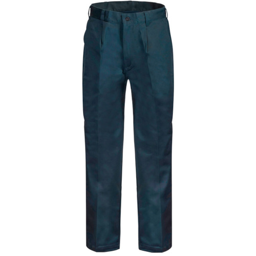 WORKWEAR, SAFETY & CORPORATE CLOTHING SPECIALISTS - Single Pleat Cotton Drill Trouser with back patch pockets