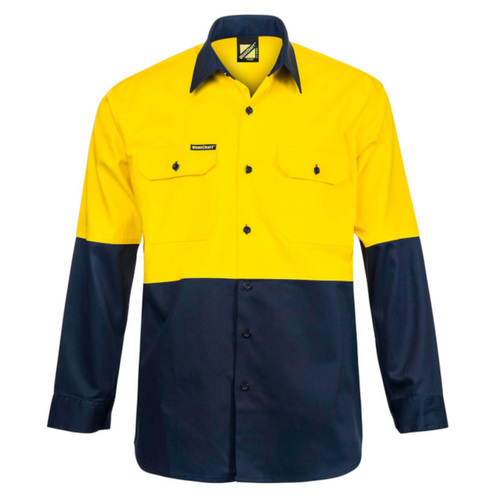 WORKWEAR, SAFETY & CORPORATE CLOTHING SPECIALISTS - HI Vis Two Tone Long Sleeve Shirt