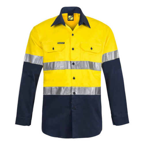 WORKWEAR, SAFETY & CORPORATE CLOTHING SPECIALISTS - HI Vis Two Tone Long Sleeve Shirt with 3M #9920 Tape