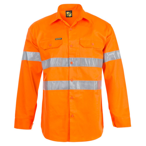 WORKWEAR, SAFETY & CORPORATE CLOTHING SPECIALISTS - HI Vis Long Sleeve Shirt with 3M Tape (#8910)