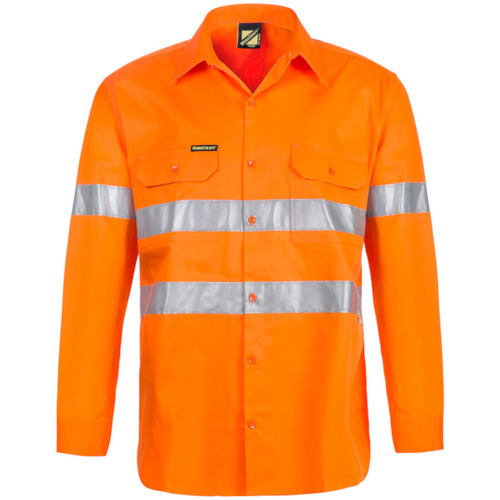 WORKWEAR, SAFETY & CORPORATE CLOTHING SPECIALISTS - Vented Lightweight HI Vis L/S Shirt with 3M Tape