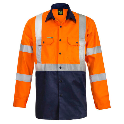 WORKWEAR, SAFETY & CORPORATE CLOTHING SPECIALISTS - Hi Vis 2 Tone Front Long Sleeve with