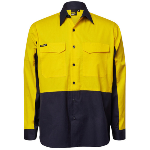 WORKWEAR, SAFETY & CORPORATE CLOTHING SPECIALISTS - Hi Vis Long Sleeve Vented Rip Stop Shirt