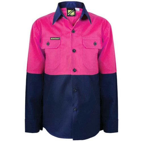 WORKWEAR, SAFETY & CORPORATE CLOTHING SPECIALISTS - GIRLS Lightweight Two Tone Hi Vis Long Sleeve Shirt