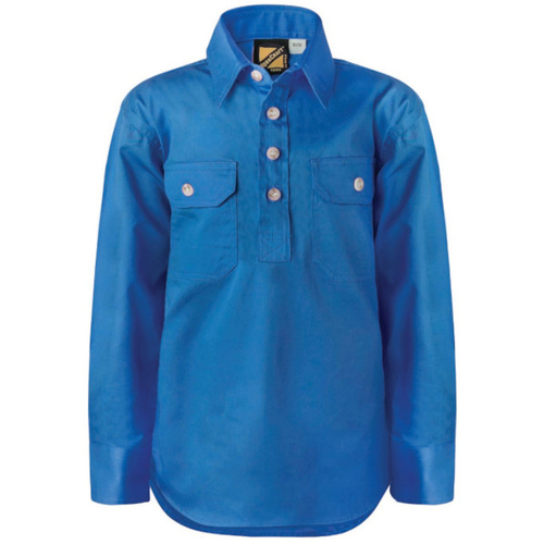 WORKWEAR, SAFETY & CORPORATE CLOTHING SPECIALISTS - Kids Lightweight Long Sleeve Closed Front Cotton Drill Shirt