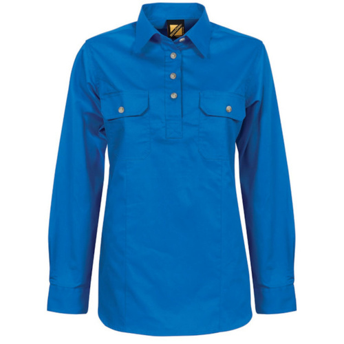 WORKWEAR, SAFETY & CORPORATE CLOTHING SPECIALISTS - Ladies Lightweight Long Sleeve Closed Front Cotton Drill Shirt
