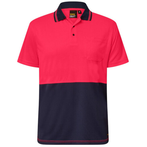 WORKWEAR, SAFETY & CORPORATE CLOTHING SPECIALISTS - Hi Vis Two Tone Short Sleeve Polo with pocket