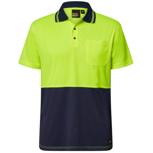 WORKWEAR, SAFETY & CORPORATE CLOTHING SPECIALISTS Hi Vis Two Tone Short Sleeve Polo with pocket