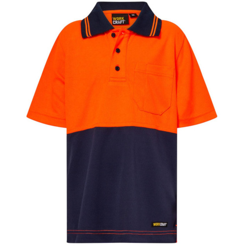 WORKWEAR, SAFETY & CORPORATE CLOTHING SPECIALISTS Kids Hi Vis Short Sleeve Micromesh Polo with Pocket