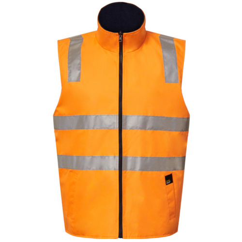 WORKWEAR, SAFETY & CORPORATE CLOTHING SPECIALISTS - VIC RAIL Hi Vis Reversible Fleece Reflective Vest CLEARANCE replaced BY WW9026