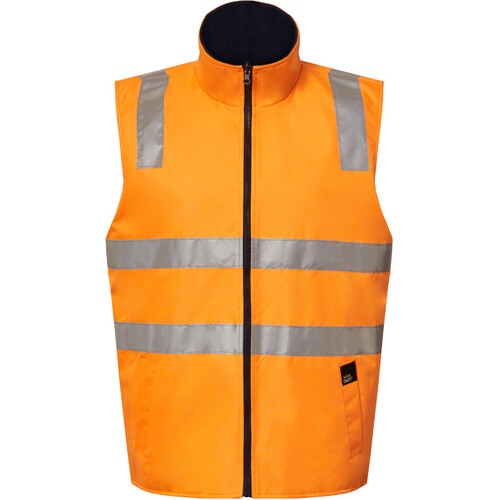 WORKWEAR, SAFETY & CORPORATE CLOTHING SPECIALISTS - VIC RAIL Hi Vis Reversible Fleece Reflective Vest