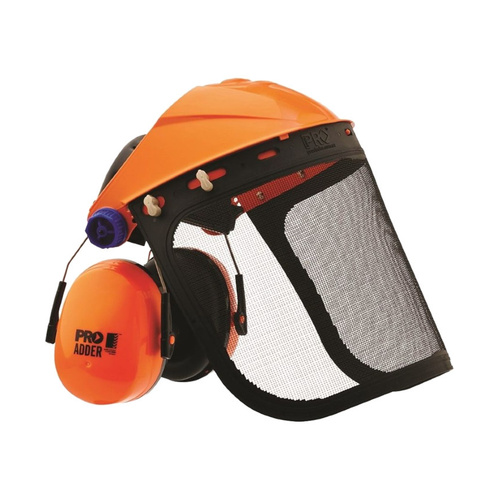 WORKWEAR, SAFETY & CORPORATE CLOTHING SPECIALISTS - Striker Browguard + Mesh Visor + Adder Earmuff Combo