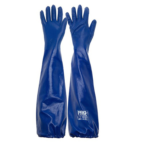 WORKWEAR, SAFETY & CORPORATE CLOTHING SPECIALISTS Blue Nitrile Extended Length Chemical Glove