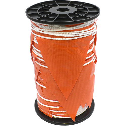 WORKWEAR, SAFETY & CORPORATE CLOTHING SPECIALISTS - Bunting/Flagging 100m Fluro Orange Triangles
