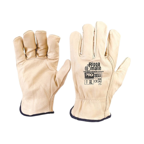WORKWEAR, SAFETY & CORPORATE CLOTHING SPECIALISTS Riggamate Beige Premium Cowgrain Gloves