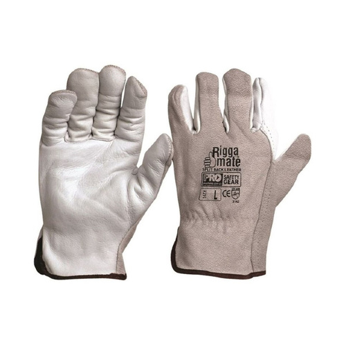 WORKWEAR, SAFETY & CORPORATE CLOTHING SPECIALISTS Riggamate Natural Cowgrain Palm / Split Back Gloves