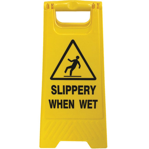 WORKWEAR, SAFETY & CORPORATE CLOTHING SPECIALISTS Floor Stand Yellow 'Slippery When Wet'