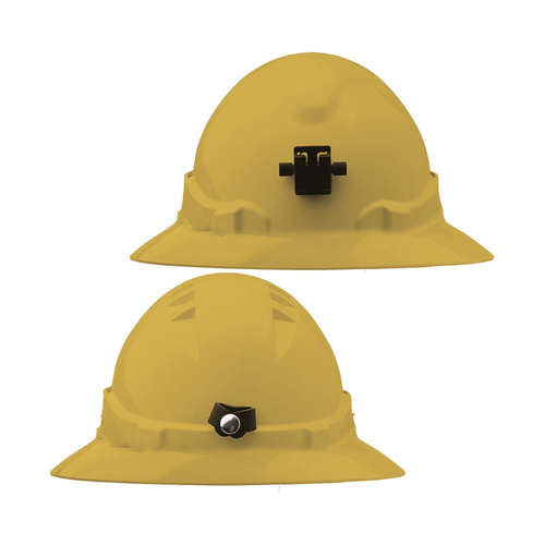 WORKWEAR, SAFETY & CORPORATE CLOTHING SPECIALISTS - V6 Hard Hat Unvented Full Brim with Lamp Bracket and Ratchet Harness - White