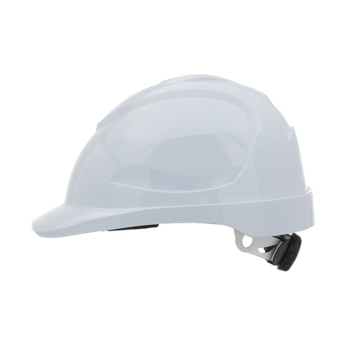 WORKWEAR, SAFETY & CORPORATE CLOTHING SPECIALISTS V9 Unvented Polycarbonate Type 2 Hard Hat with Ratchet Harness