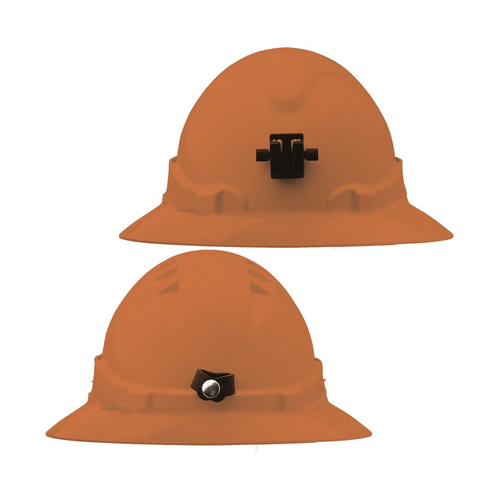 WORKWEAR, SAFETY & CORPORATE CLOTHING SPECIALISTS - V6 Hard Hat Vented Full Brim + Lamp Bracket Ratchet Harness - White