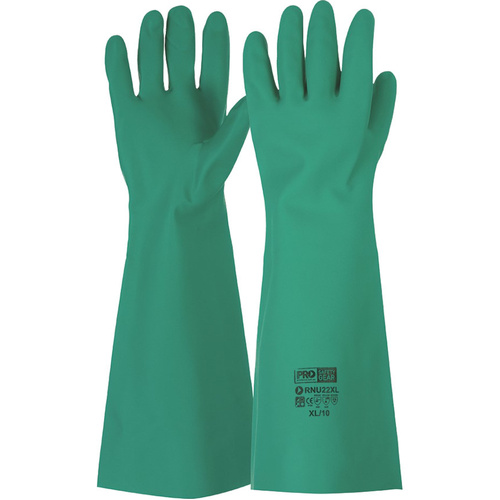 WORKWEAR, SAFETY & CORPORATE CLOTHING SPECIALISTS 45cm Green Nitrile Gauntlet Gloves